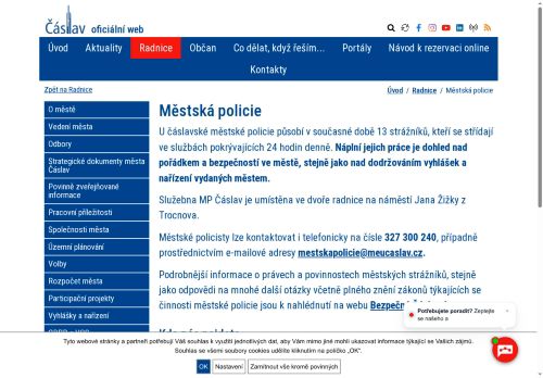 Zobrazit webové stránky Městská policie Čáslav