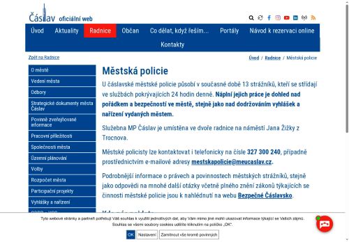 Zobrazit webové stránky Městská policie Čáslav