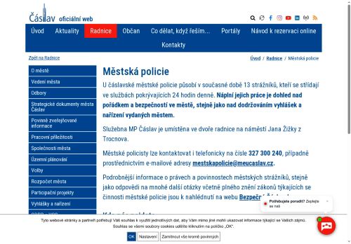 Zobrazit webové stránky Městská policie Čáslav