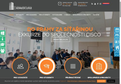 Zobrazit webové stránky SOŠ informatiky a spojů Kolín