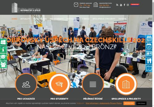 Zobrazit webové stránky SOŠ informatiky a spojů Kolín