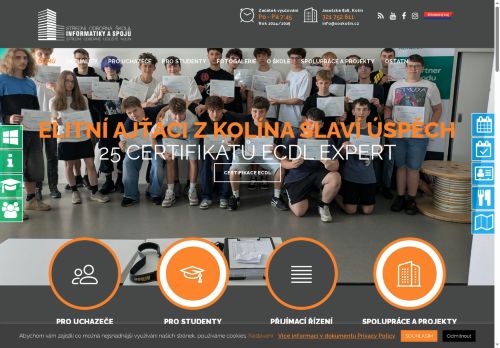 Zobrazit webové stránky SOŠ informatiky a spojů Kolín