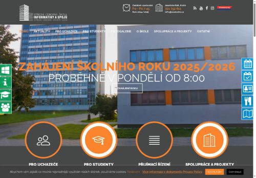Zobrazit webové stránky SOŠ informatiky a spojů Kolín