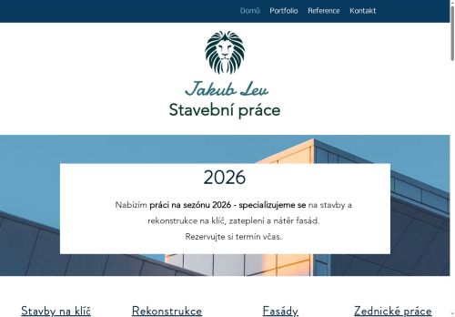 Zobrazit webové stránky Zednické práce - Jakub Lev