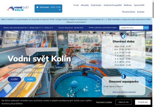 Zobrazit webové stránky Vodní svět Kolín