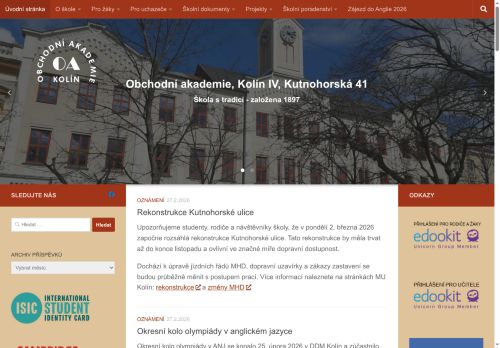 Zobrazit webové stránky Obchodní akademie Kolín