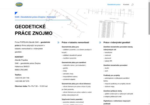 Zobrazit webové stránky POPELKA Zdeněk GAK – geodetické práce