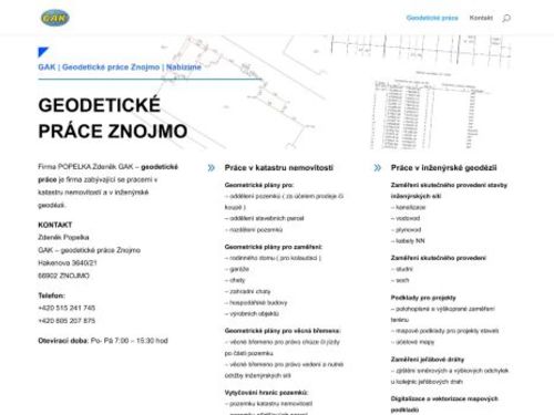 POPELKA Zdeněk GAK – geodetické práce