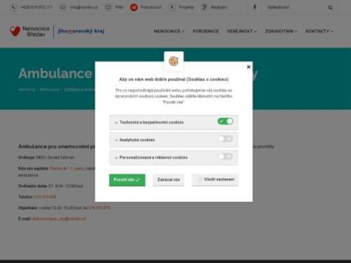 Ambulance pro onemocnění prostaty Nemocnice Břeclav - MUDr. Osvald Celman