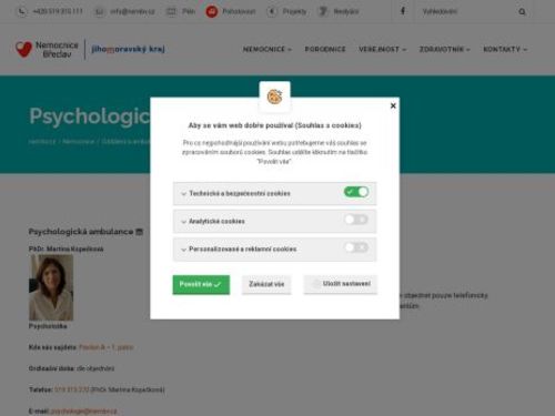 Psychologická ambulance Nemocnice Břeclav - PhDr. Martina Kopečková, Mgr. Markéta Radimecká