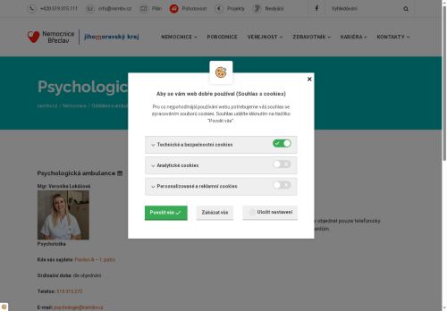 Zobrazit webové stránky Psychologická ambulance Nemocnice Břeclav - PhDr. Martina Kopečková, Mgr. Markéta Radimecká