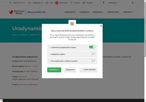 Zobrazit webové stránky Urodynamická ambulance Nemocnice Břeclav - MUDr. Kateřina Mainclová