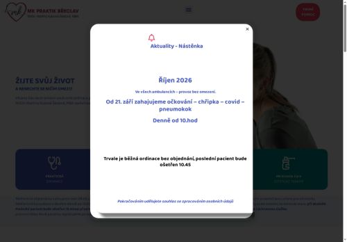 Zobrazit webové stránky Praktický lékař pro dospělé MK PRAKTIK Břeclav - MUDr. Martina Kubová Šedová, MBA