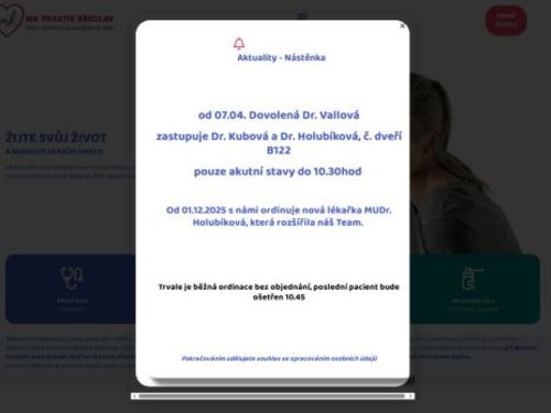 Praktický lékař pro dospělé MK PRAKTIK Břeclav - MUDr. Laura Vallová