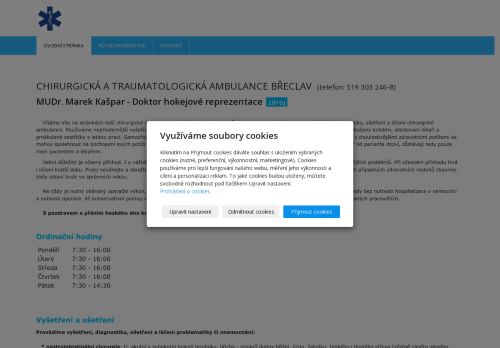 Zobrazit webové stránky Chirurgická a traumatologická ambulance - MUDr. Marek Kašpar