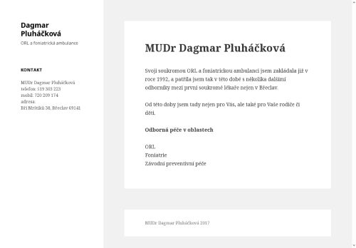 Zobrazit webové stránky Foniatrie - MUDr. Dagmar Pluháčková
