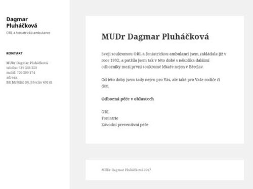 Foniatrie - MUDr. Dagmar Pluháčková