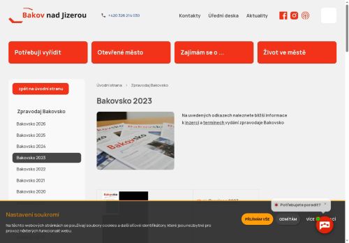 Zobrazit webové stránky Zpravodaj Bakovsko