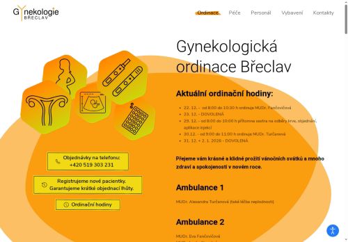 Zobrazit webové stránky Gynekologie Břeclav, s.r.o. - MUDr. Eva Fančovicová