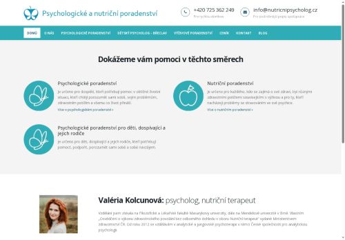 Zobrazit webové stránky Psychologické a nutriční poradenství - Mgr. et Ing. Valéria Kulcunová, Mgr. Jakub Řezníček