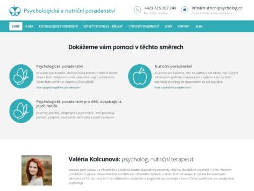 Psychologické a nutriční poradenství - Mgr. et Ing. Valéria Kulcunová, Mgr. Jakub Řezníček