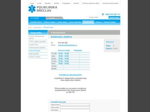 Denzitometrie - poliklinika Břeclav