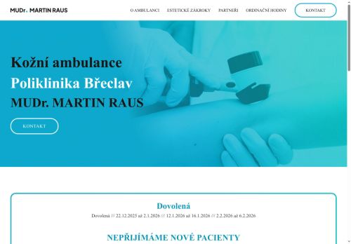 Zobrazit webové stránky Kožní ambulance - MUDr. Martin Raus