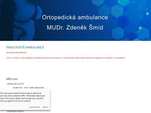 Ortopedická ambulance - MUDr. Zdeněk Šmíd
