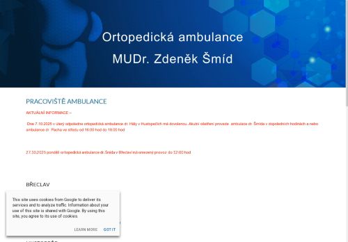 Zobrazit webové stránky Ortopedická ambulance - MUDr. Zdeněk Šmíd