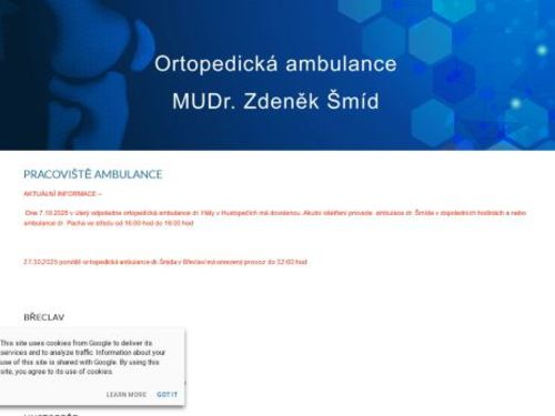 Ortopedická ambulance - MUDr. Zdeněk Šmíd