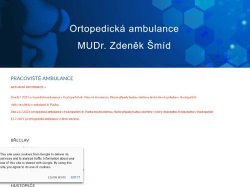 Ortopedická ambulance - MUDr. Zdeněk Šmíd