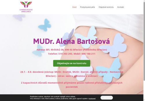 Zobrazit webové stránky Gynekologická ambulance - MUDr. Alena Bartošová