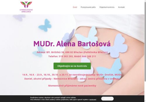 Zobrazit webové stránky Gynekologická ambulance - MUDr. Alena Bartošová