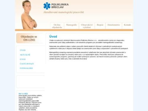 Mamografie - poliklinika Břeclav