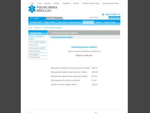 Radiodiagnostika (RTG) - poliklinika Břeclav