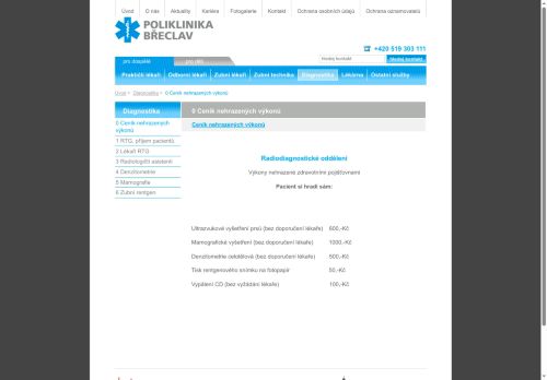 Zobrazit webové stránky Radiodiagnostika (RTG) - poliklinika Břeclav