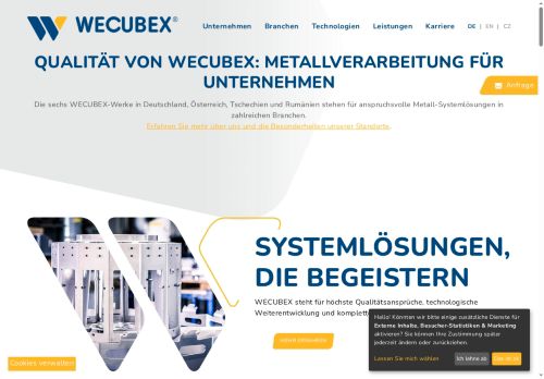 Webové stránky Wecubex Holýšov s.r.o., Holýšov