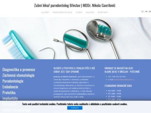 Zubní lékař a parodontolog - MDDr. Nikola Gavrilovič