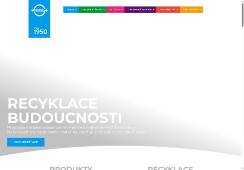 Webové stránky RETEX a.s., Moravský Krumlov