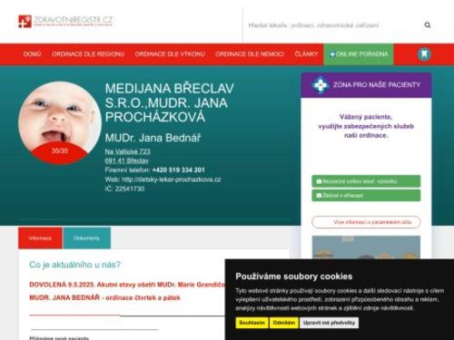 Praktický lékař pro děti a dorost - MUDr. Jana Procházková (ul. Na Valtické)