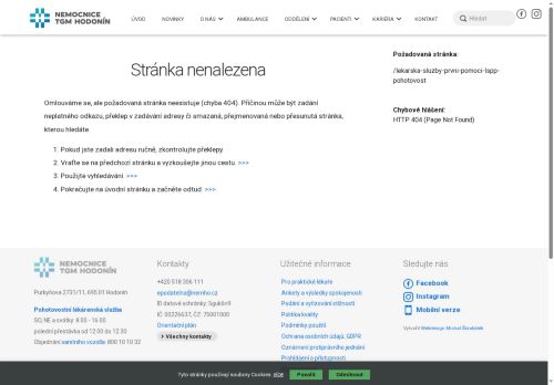 Zobrazit webové stránky Lékařská služba první pomoci pro dospělé (LSPP) - Nemocnice TGM Hodonín