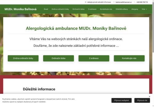 Zobrazit webové stránky Alergologická ambulance - MUDr. Monika Bařinová