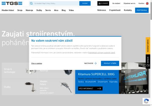 Webové stránky TGS nástroje-stroje-technologické služby spol. s r. o ., Mýto