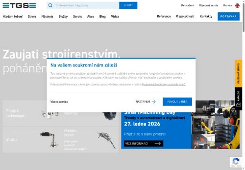 Webové stránky TGS nástroje-stroje-technologické služby spol. s r. o ., Holoubkov
