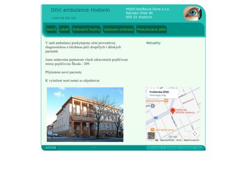 Zobrazit webové stránky Oční ordinace - MUDr. Ilona Vasiľková