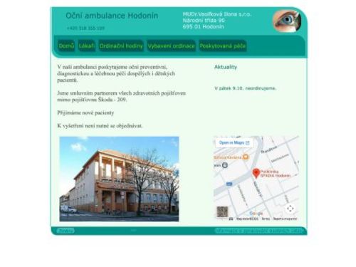 Oční ordinace - MUDr. Ilona Vasiľková