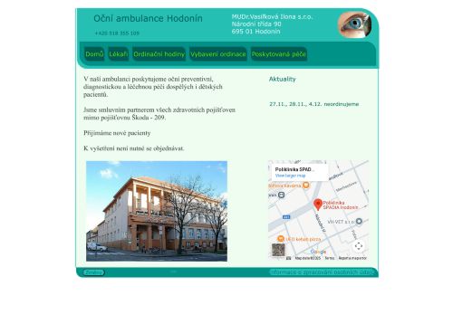 Zobrazit webové stránky Oční ordinace - MUDr. Ilona Vasiľková