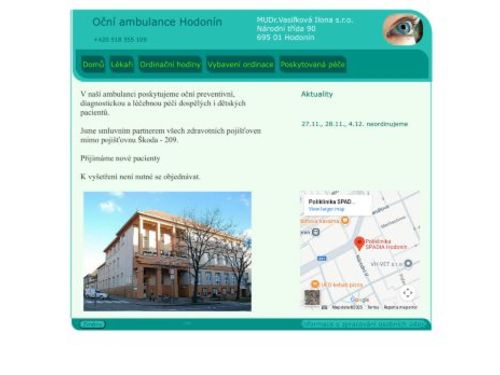 Oční ordinace - MUDr. Ilona Vasiľková