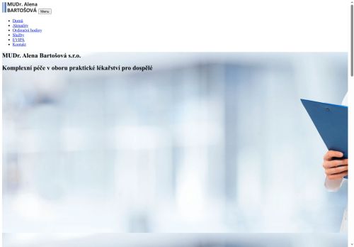 Zobrazit webové stránky Praktický lékař pro dospělé - MUDr. Alena Bartošová