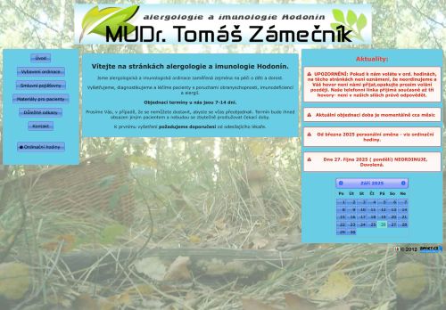 Zobrazit webové stránky Alergologie a imunologie - MUDr. Tomáš Zámečník